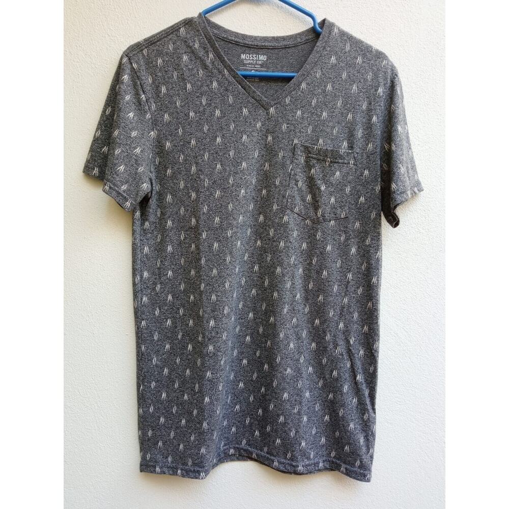 Mossimo V Neck T Shirt Men’s Gray Short Sleeve Size Small